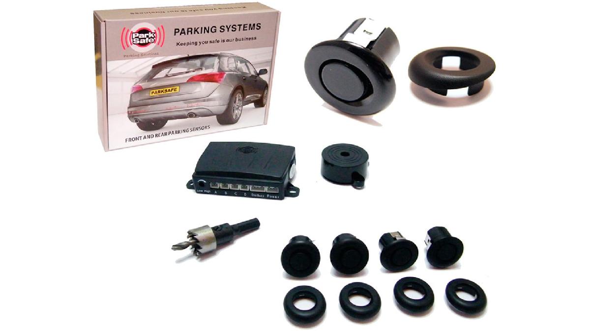 ParkSafe+Radar+recul+universel+%27Multi-Angle%27+%28compatibles+de+crochet+d%27attelage%29+avec+4+Capteurs+Noir+mattes%2FBuzzer+%28signal+sonore%29+%2812%2F24V%29